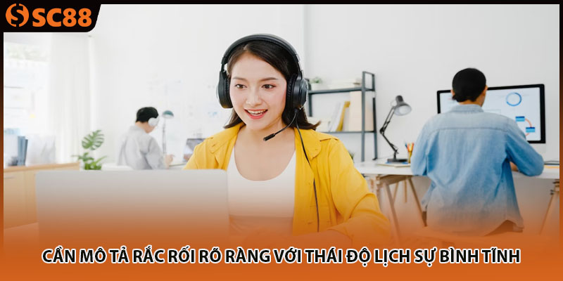 Cần mô tả rắc rối rõ ràng với thái độ lịch sự bình tĩnh